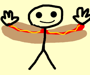 Literally just an illustration of what it would look like if a person had hot dog arms.