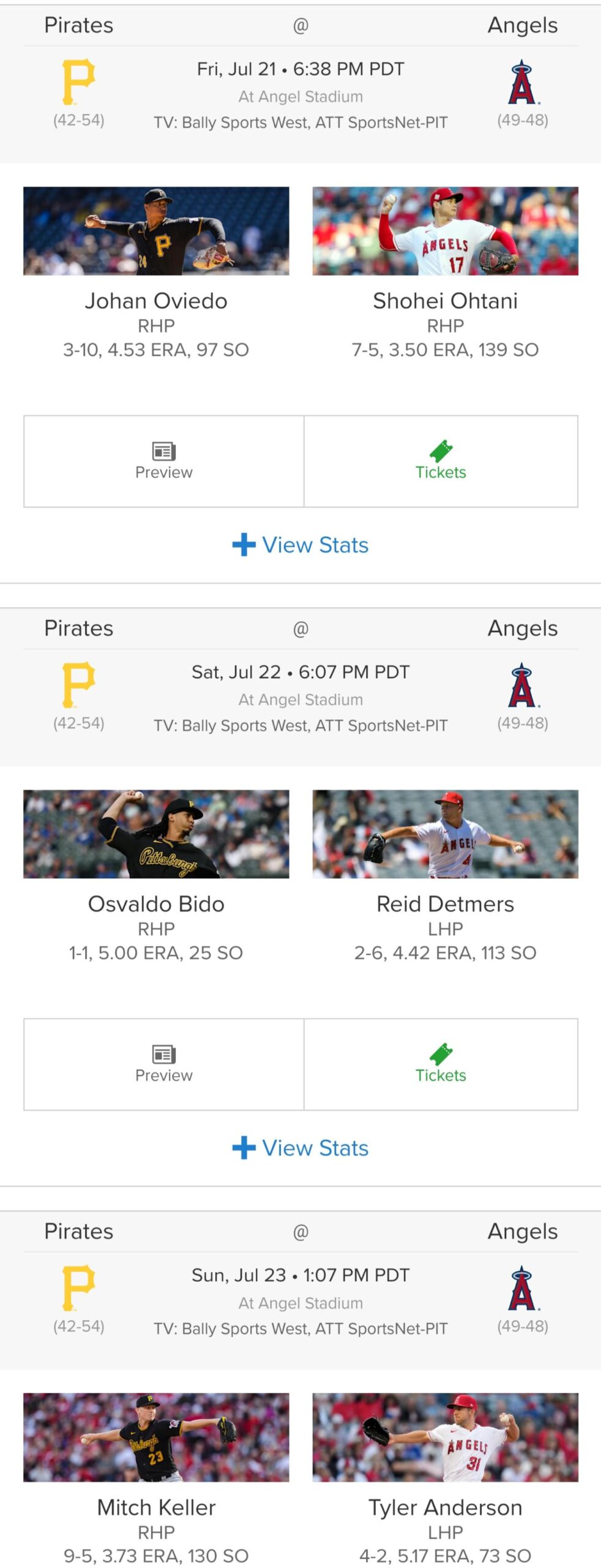 Here’s how our starting pitching stacks up for our weekend Series against the Pirates: featuring a Shohei start at home tomorrow