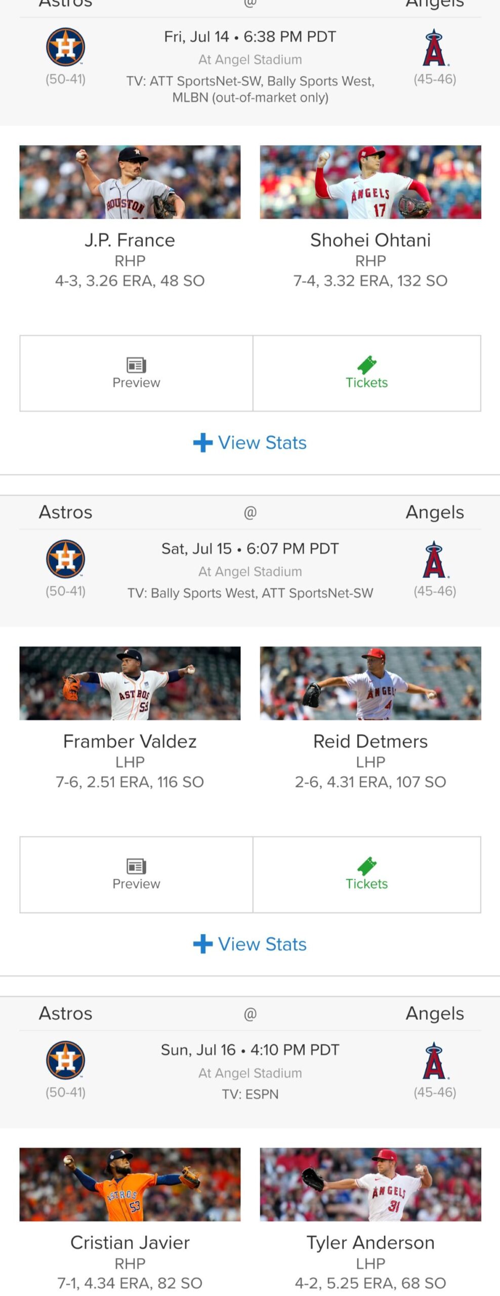 Here’s how our starting pitching stacks up against the Astros for our first series of the second half