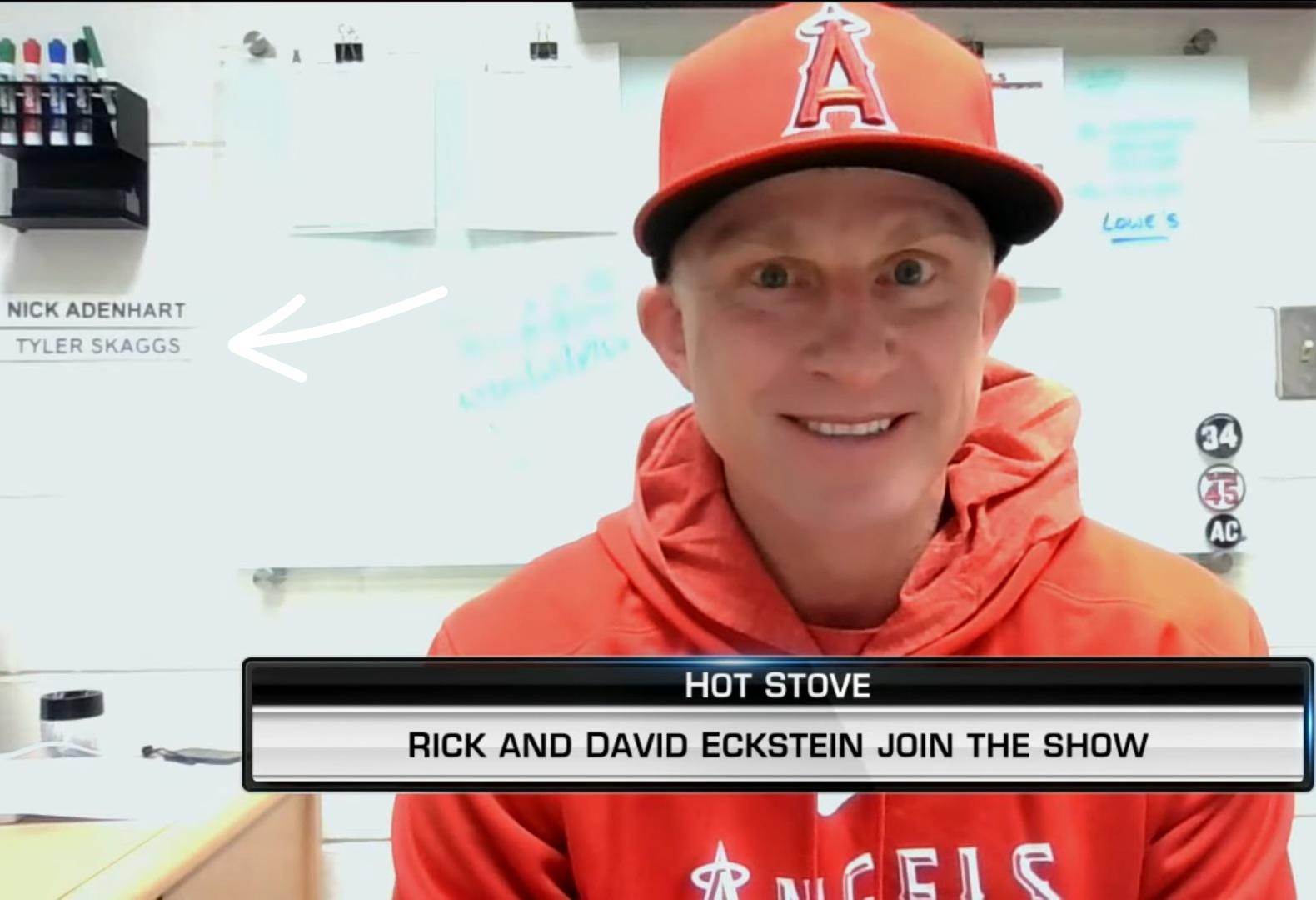 Spotted Adenhart and Skaggs’ names over Eckstein shoulder