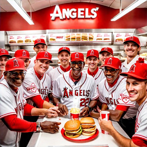 I asked AI to draw a picture of Ron Washington and the Angels grabbing In N Out after a big win