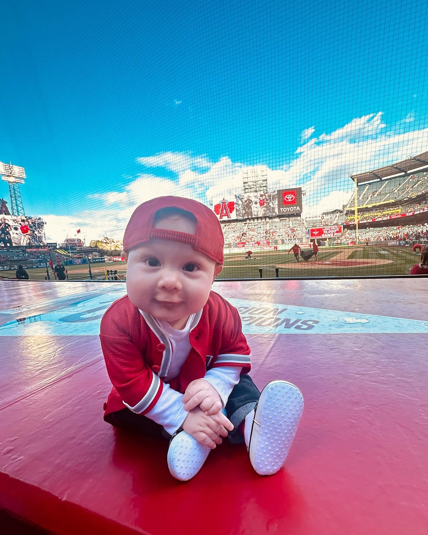 We are winning today boys, Frankie’s first game at the Big A!