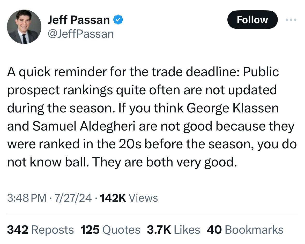 Jeff Passan on Klassen & Aldegheri