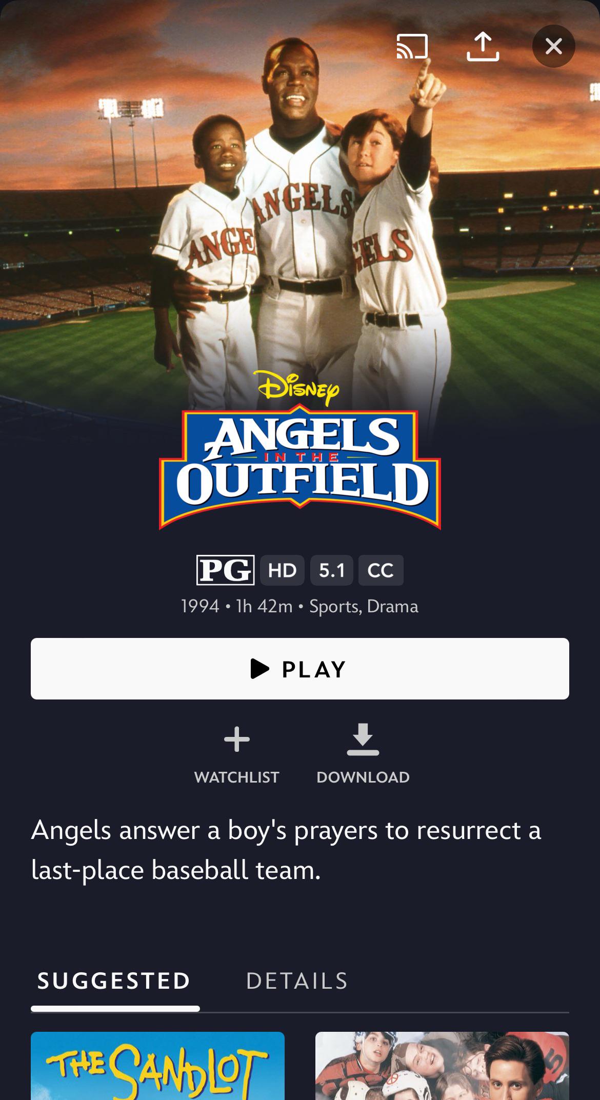 Angels in the Outfield is finally on Disney+, to commemorate its 30th anniversary.