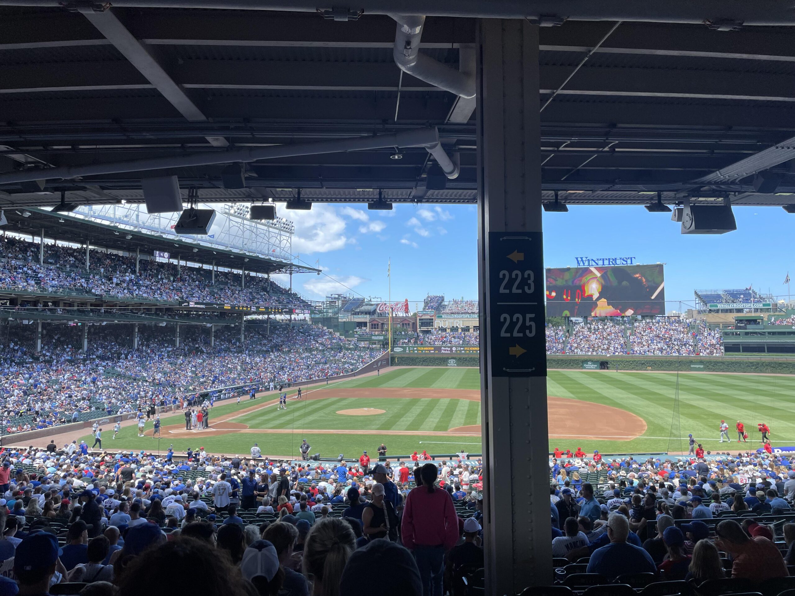 First time in Chicago, First time in Wrigley Field, First time with a…an obstruction 😕