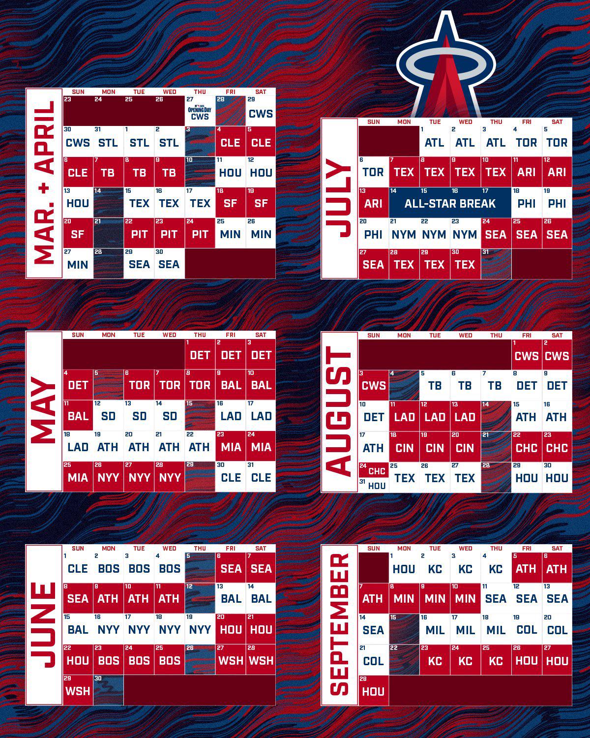 2025 schedule released — opening day on the road in Chicago, home opener on 4/4 against Cleveland