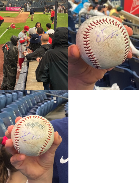 Whose signatures are these from the game last night?