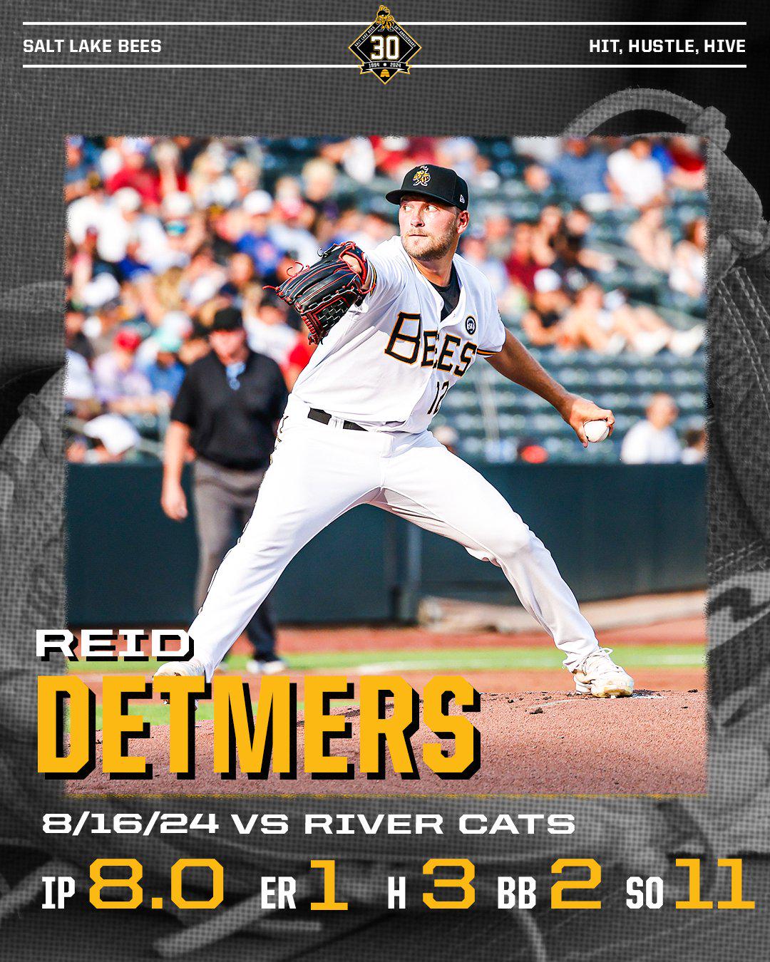 What a Game from Detmers Today with the Bees!!!