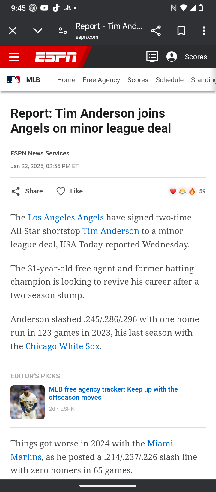 Tim Anderson got signed