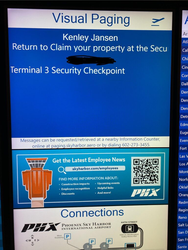 Kenley lost something at the Phoenix airport yesterday