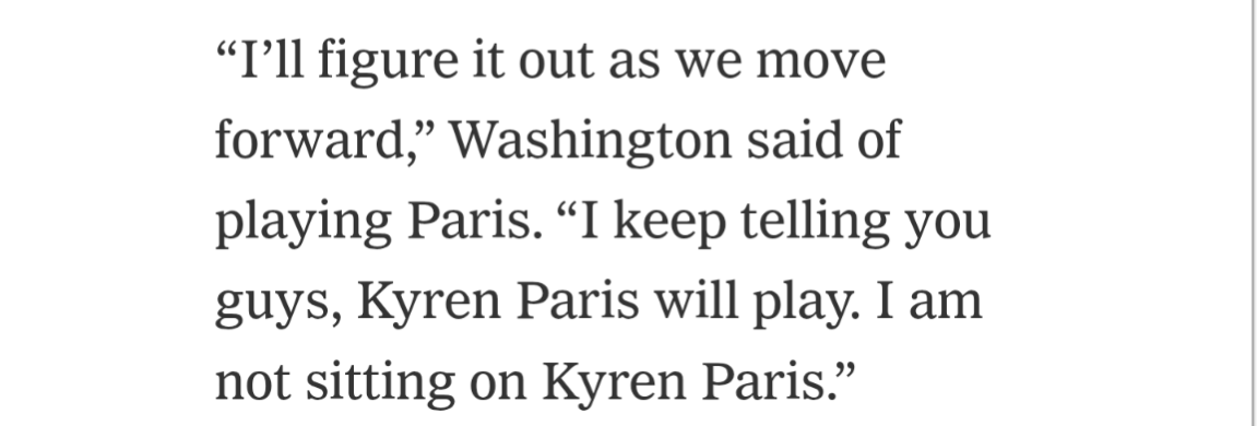 Quote from Wash re: KP in today’s Sam Blum article