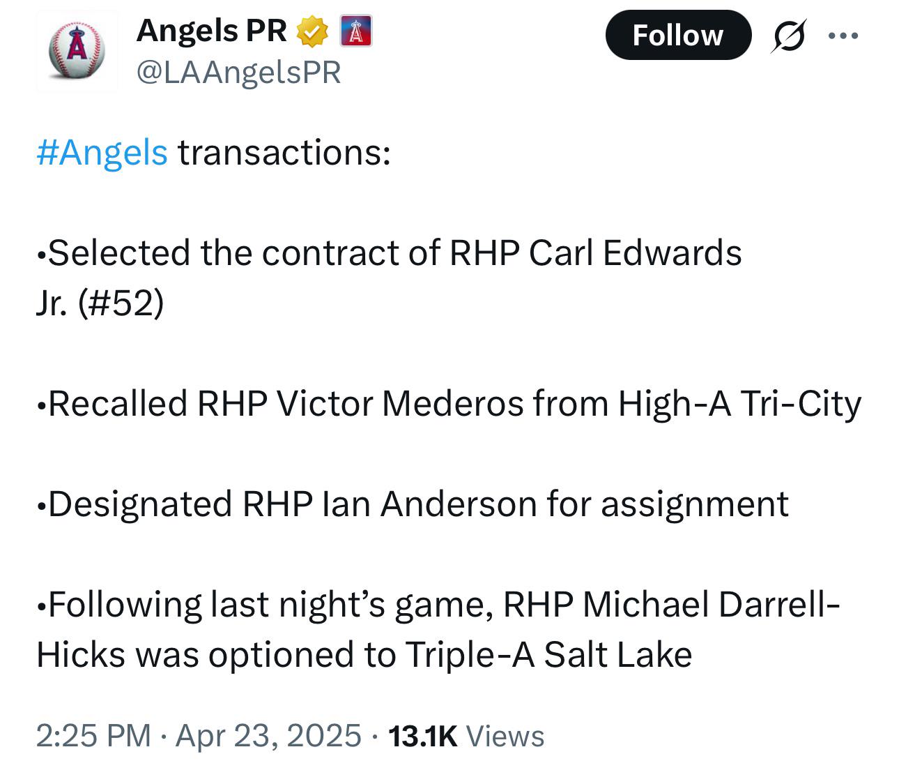 Front office making some moves today