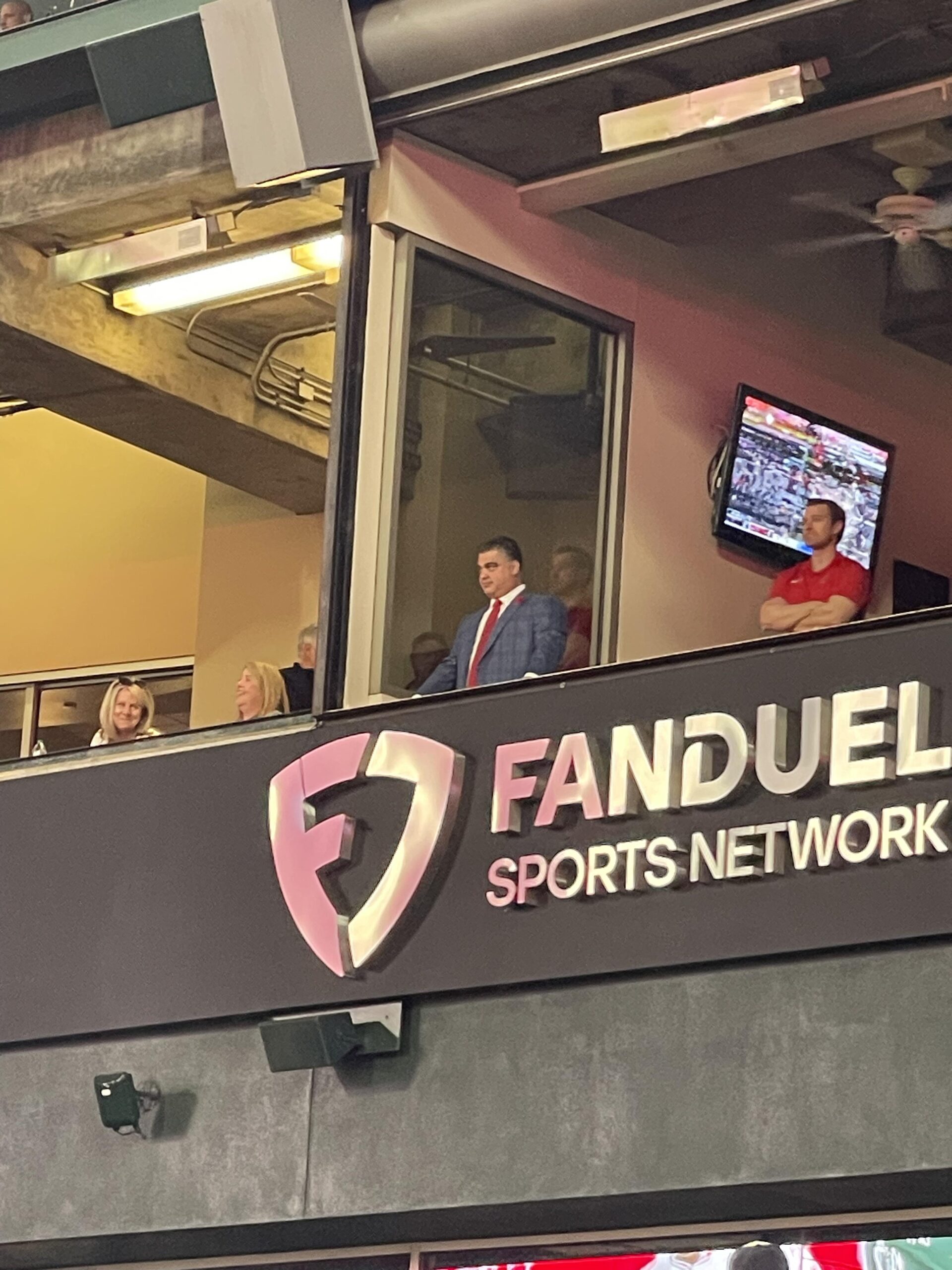 Perry looking on last night.