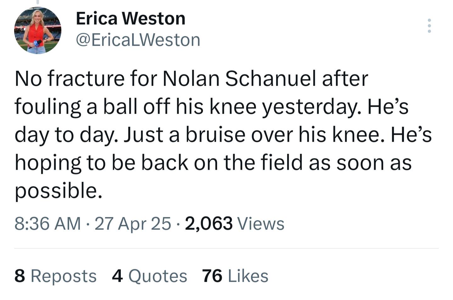 Nolan Schanuel update