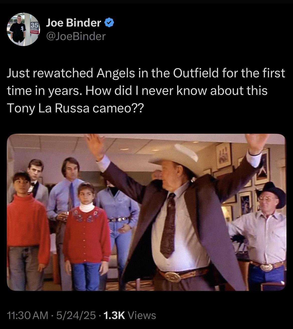 [Joe Binder] Tony La Russa cameo during Angels in the Outfield