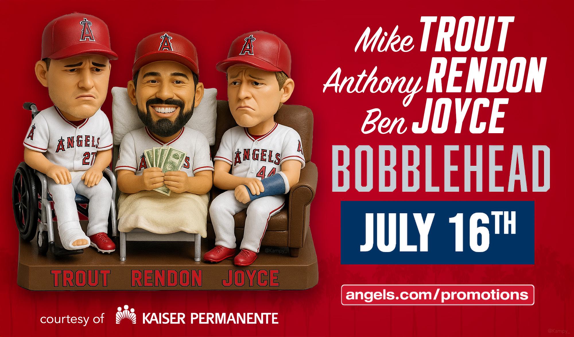 Angels unveil new bobblehead promotion featuring Trout, Rendon, Joyce