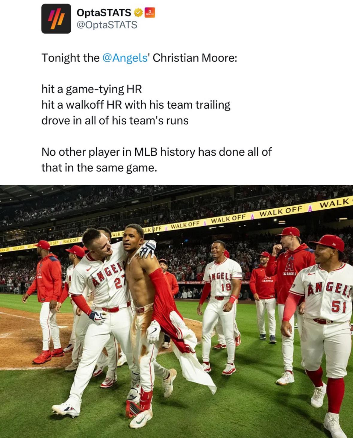 Moore made MLB History last night