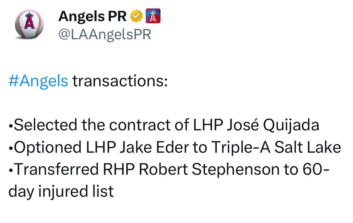 Roster moves today: