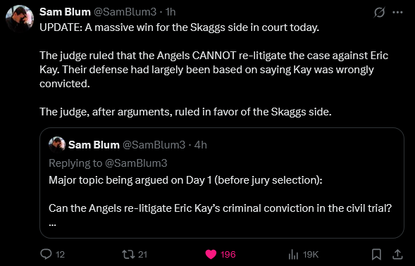 Tyler Skaggs case against Arte Moreno and the Angels update