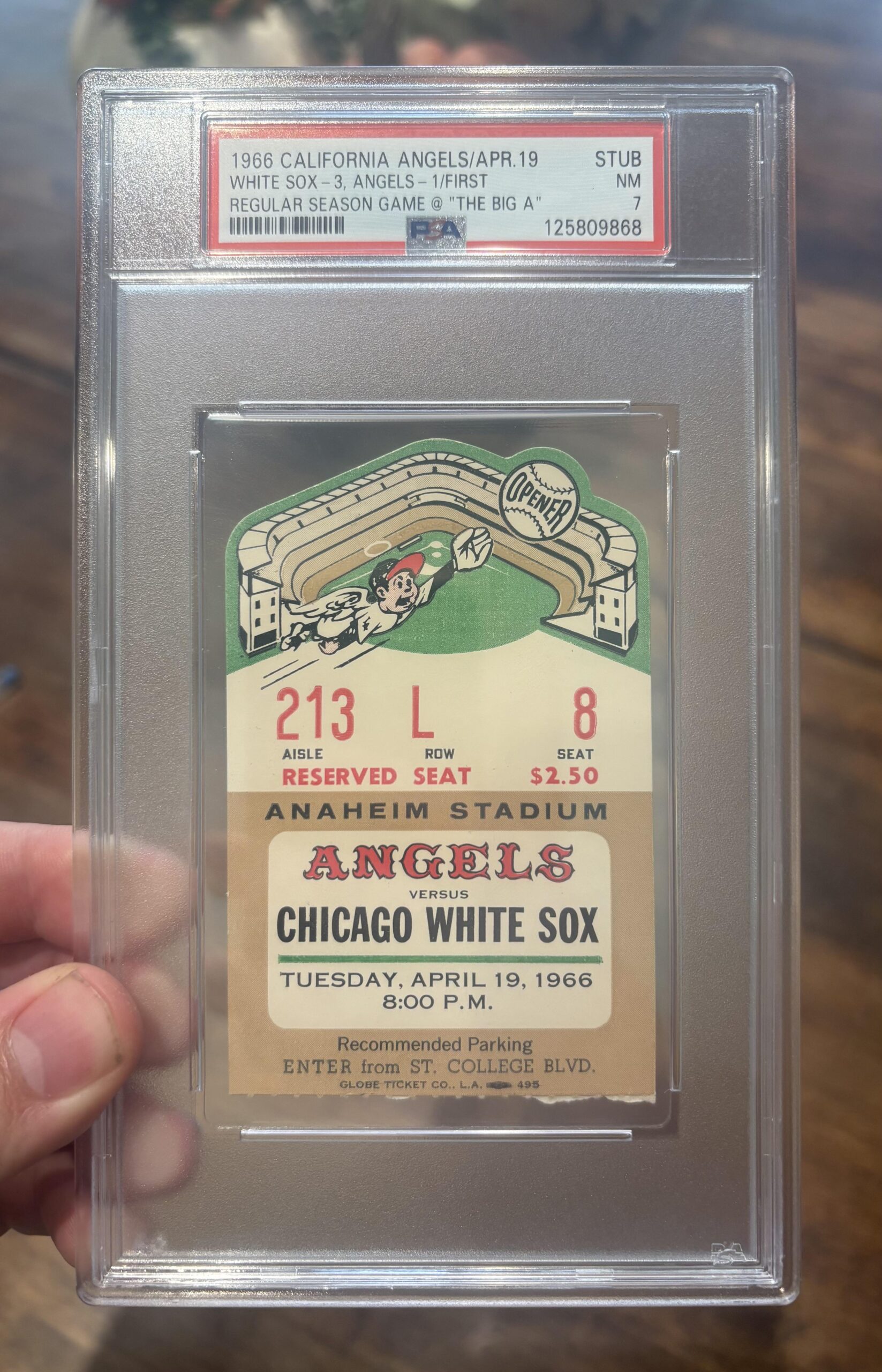Ticket Stub for the First Regular Season Game at the “Big A”