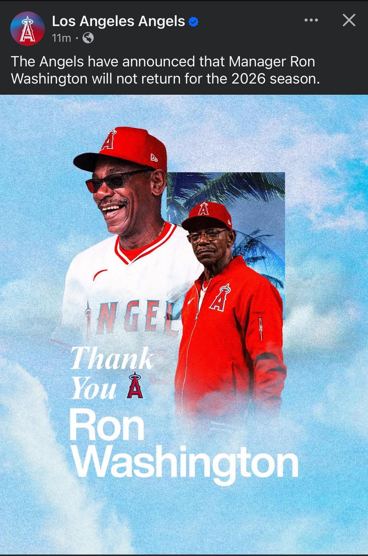 It’s official Ron Washington isn’t coming back