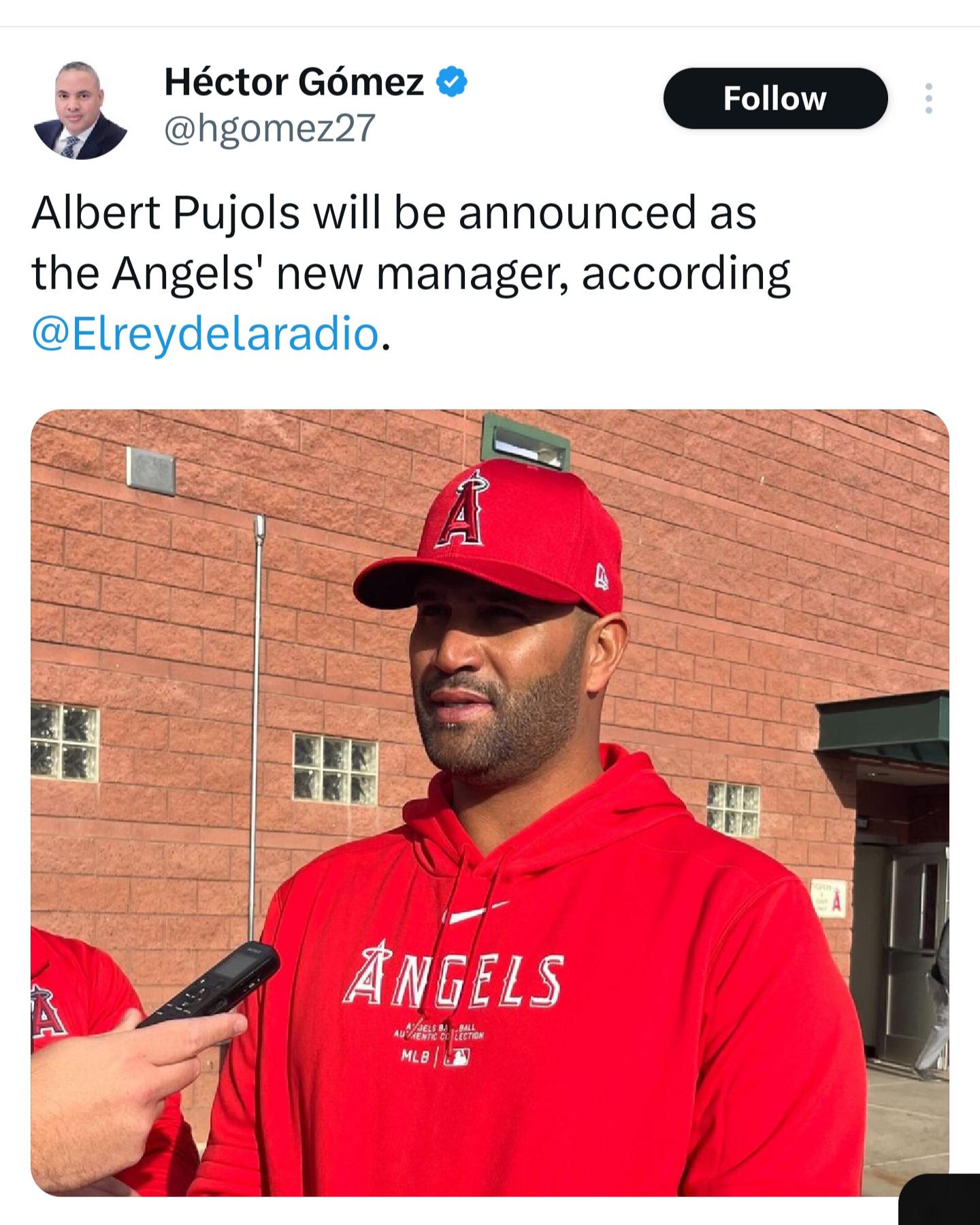 Albert Pujols is the halos new manager?!