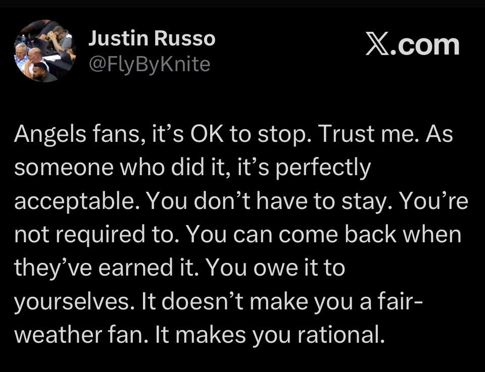 Russo: Angels fans…you don’t have to stay