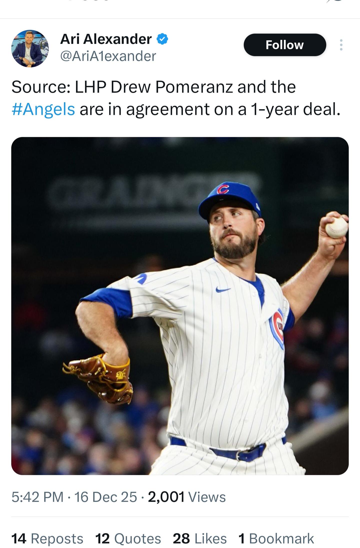 Angels sign Drew Pomeranz