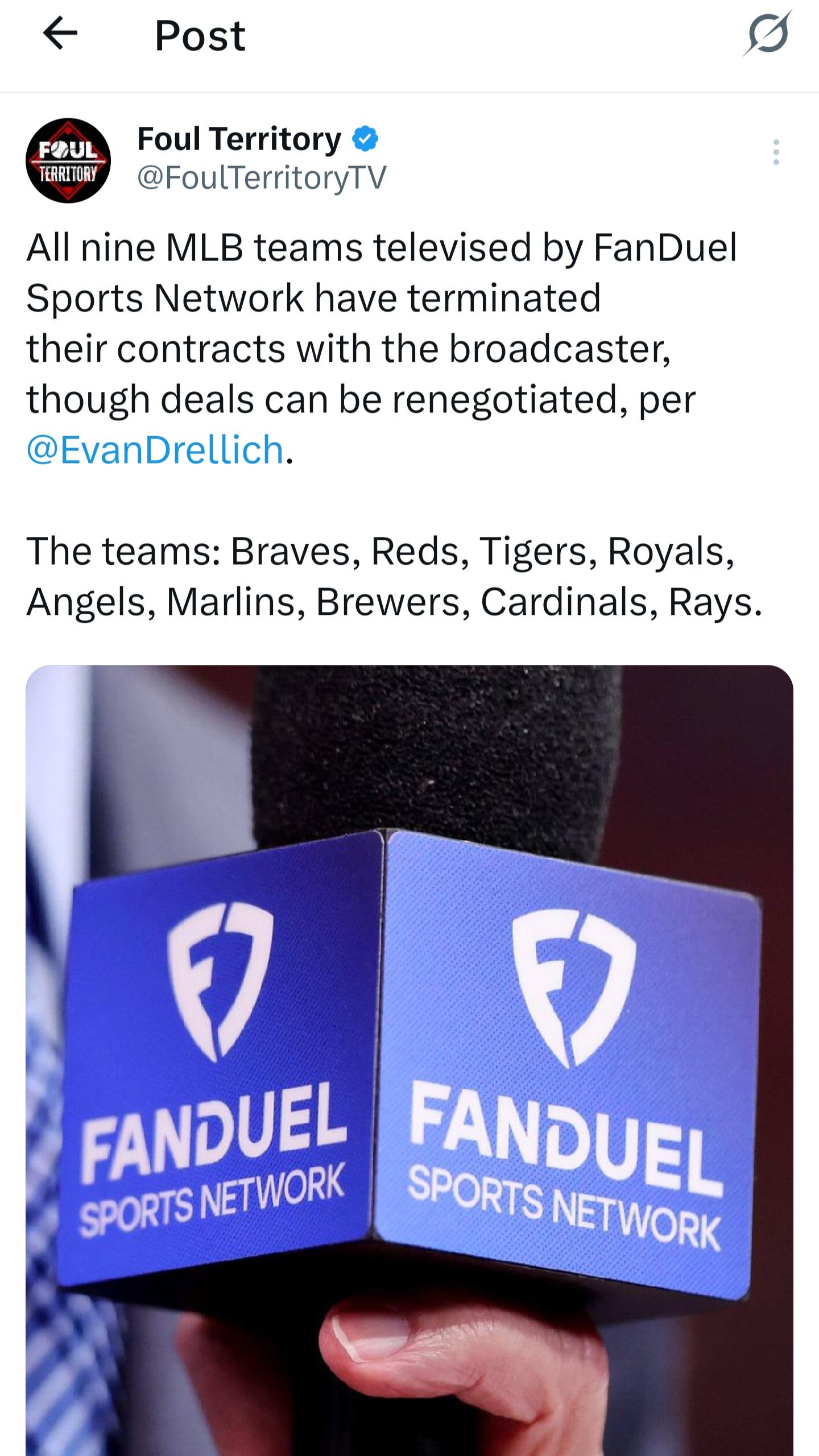 Update on Angels and FanDuel Sports Network