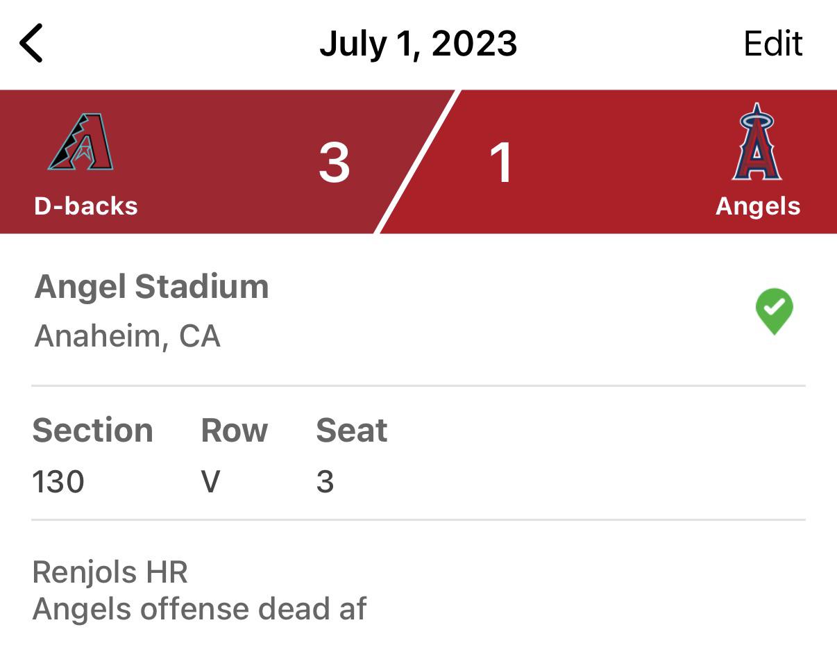 On July 1st, 2023, I witness Rendon’s final HR of his career at the Angel Stadium