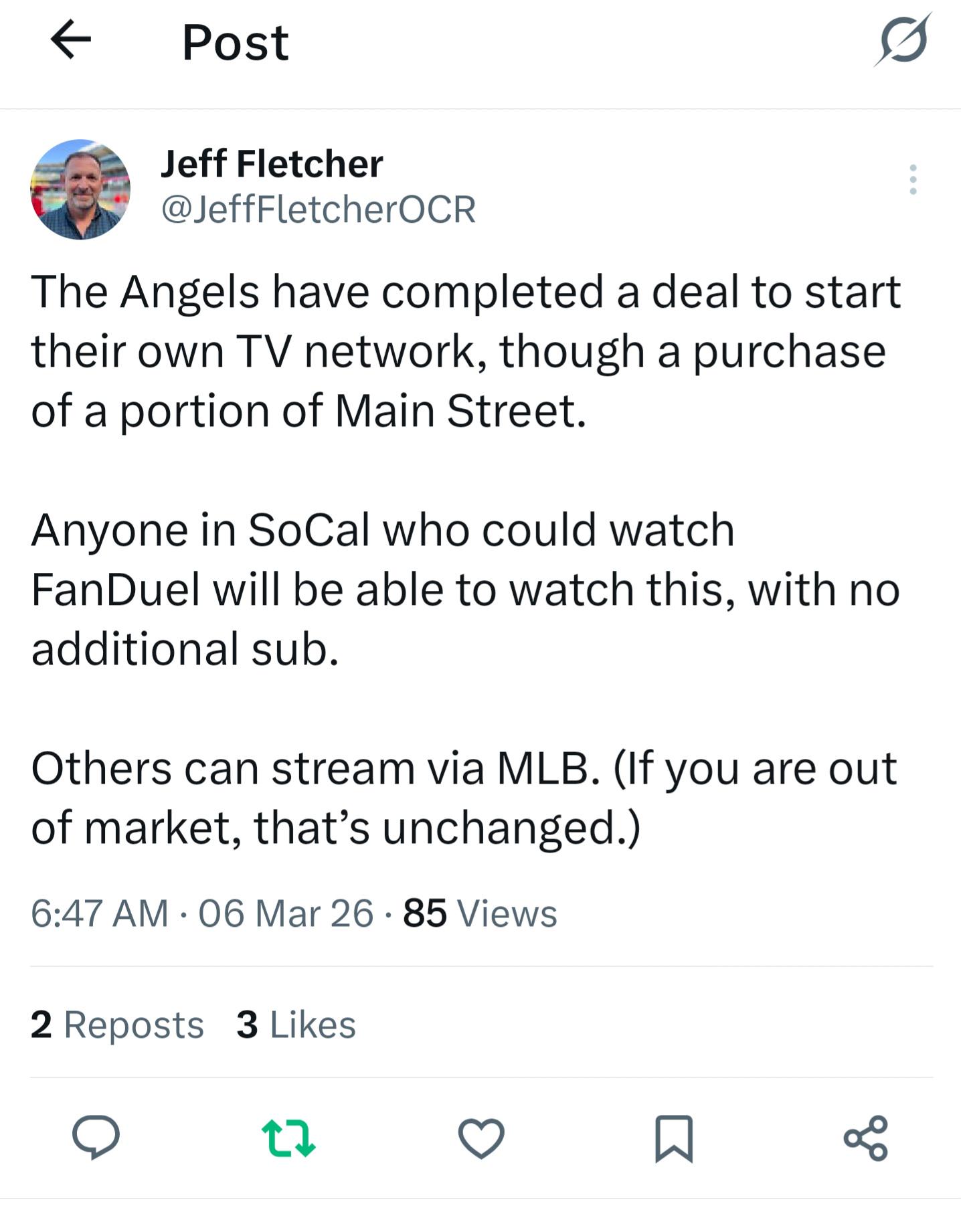 Angels have completed deal to start their own TV Network