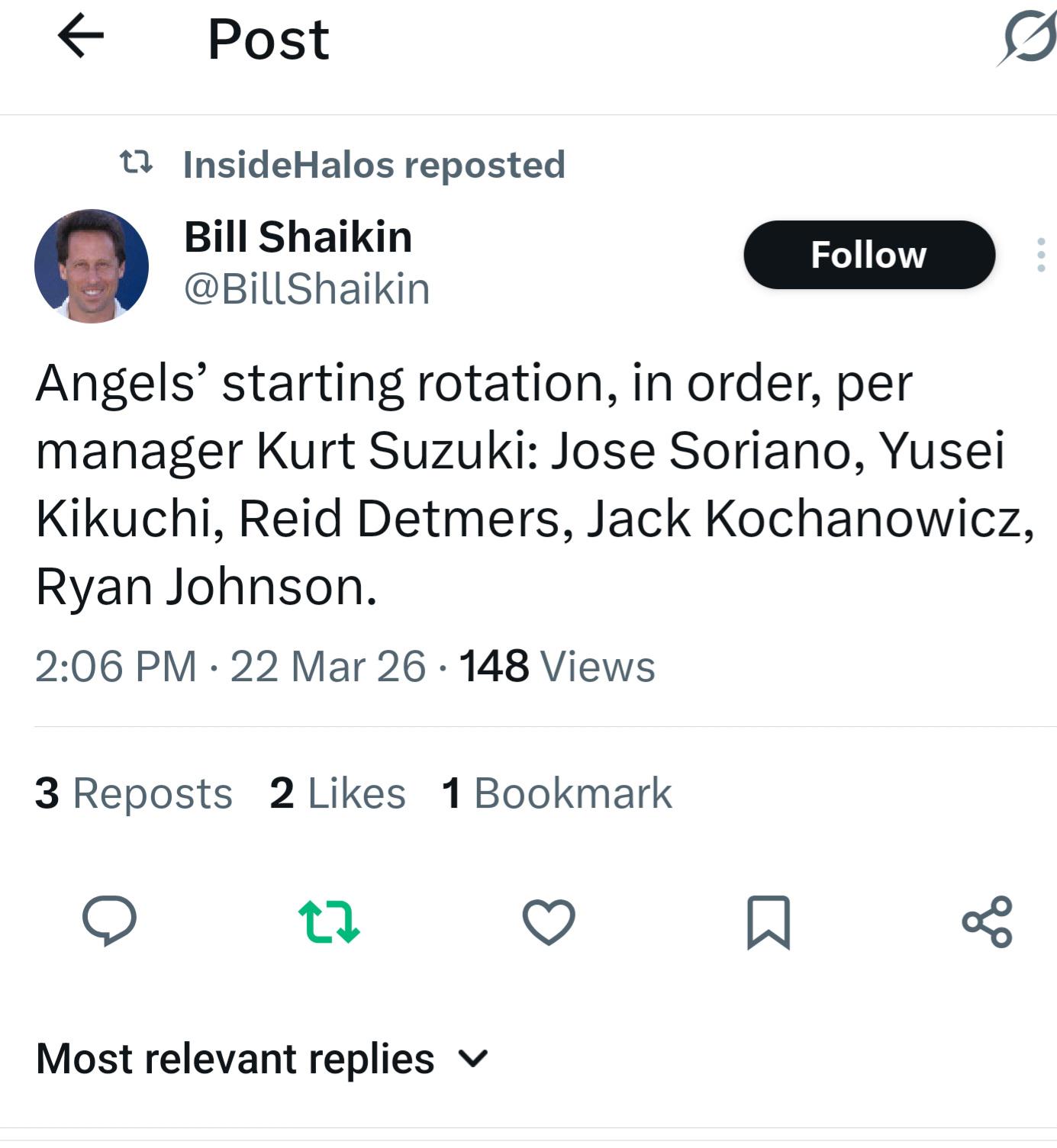Here is the Angels starting rotation for 2026