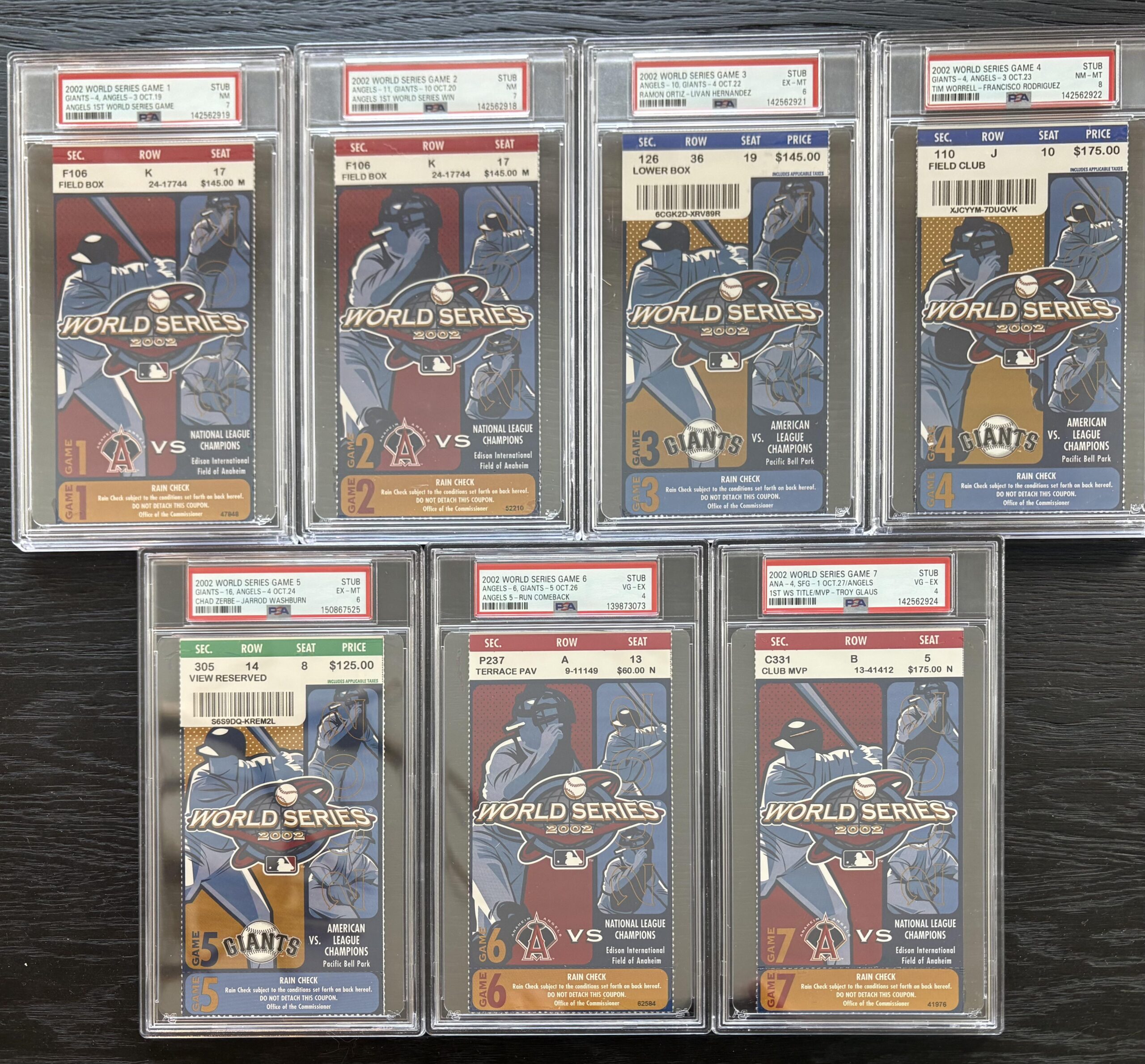 All Seven Tickets of the 2002 World Series!