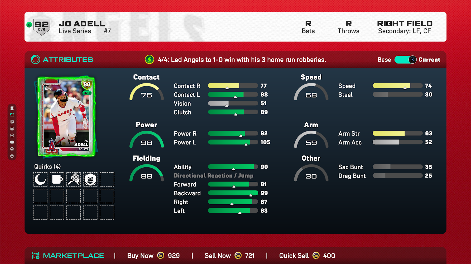 Jo Adell has been SUPERCHARGED in MLB The Show 26 after his 3 robbery night.