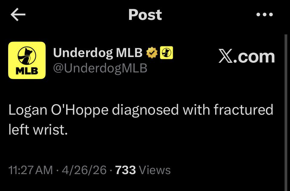 Fractured Left Wrist for O’Hoppe