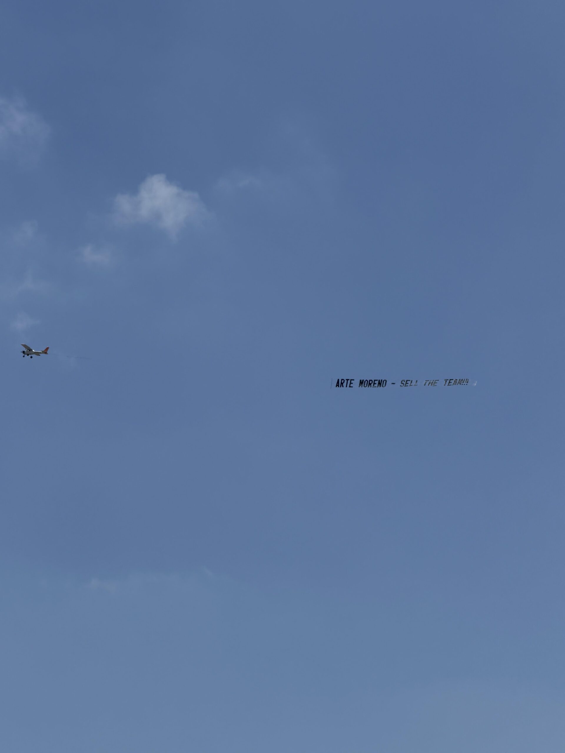 Plane over Dodger Stadium today