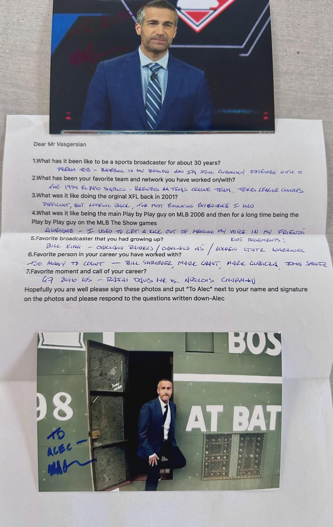 Matt Vasgersian names Gubie as one of his favorite people he’s ever worked with